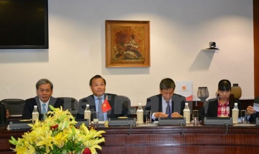 Thứ trưởng Ngoại giao Vũ Hồng Nam tại cuộc họp. (Ảnh: TTX)