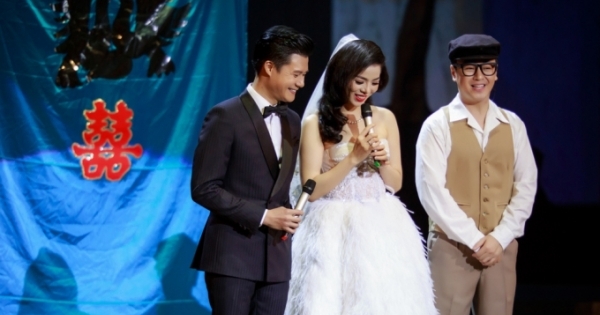 Lệ Quyên e thẹn làm đám cưới với Quang Dũng trên sân khấu Mùa thu vàng