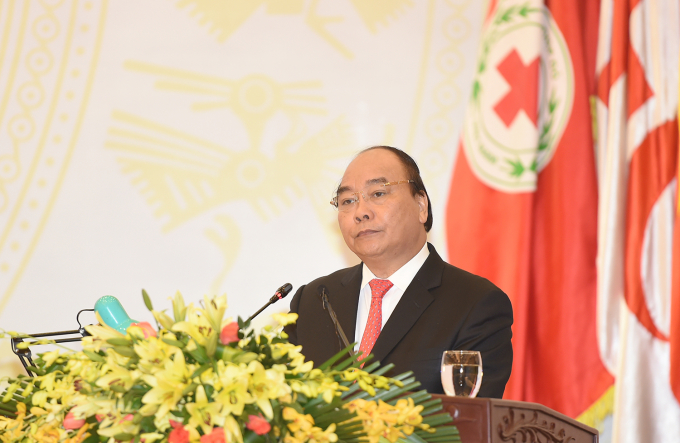 Thủ tướng Nguyễn Xu&acirc;n Ph&uacute;c ph&aacute;t biểu tại hội nghị.