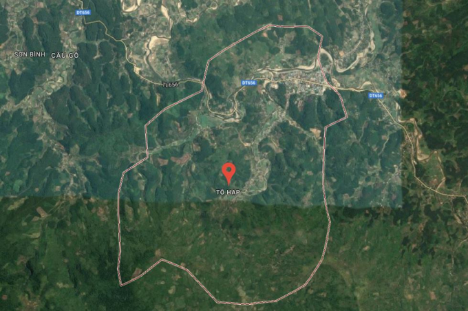 Vụ nổ bom xảy ra tại th&ocirc;n T&agrave; Lương, thị trấn T&ocirc; Hạp, huyện Kh&aacute;nh Sơn.
