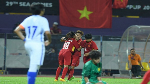 Nữ Việt Nam v&ocirc; địch SEA Games 29. Ảnh News Zing.