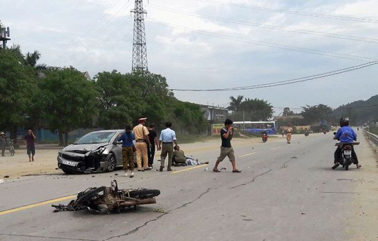 Hiện trường vụ tai nạn tại huyện Nghi Xu&acirc;n, H&agrave; Tĩnh ng&agrave;y 25/8 khiến 1 người tử vong.