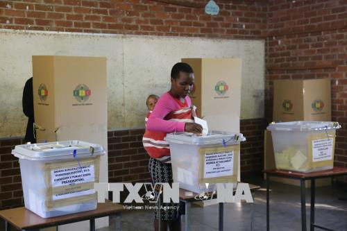 Cử tri bỏ phiếu tại một điểm bầu cử ở Kuwadzana, Harare, Zimbabwe ng&agrave;y 30/7. Ảnh: THX/TTXVN