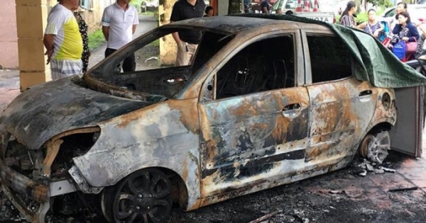 Nghi án CSGT Hải Phòng bị đốt xe ô tô ngay trước cổng trụ sở