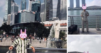 Thanh niên mặc đồ giống quần áo phạm nhân check-in ở Singapore khiến dân tình xôn xao