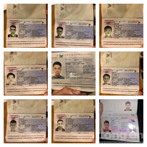 Visa của c&aacute;c đối tượng trong đường d&acirc;y lừa đảo, được lực lượng C&ocirc;ng an Việt Nam thu giữ