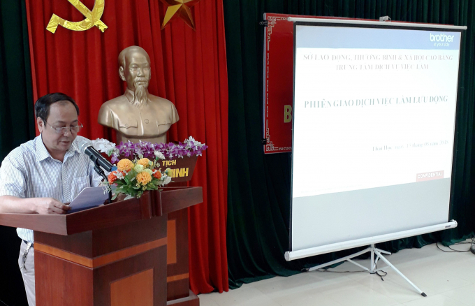 &Ocirc;ng Nguyễn Ngọc Quang, Ph&oacute; Chủ tịch UBND huyện Bảo L&acirc;m ph&aacute;t biểu khai mạc Hội nghị.