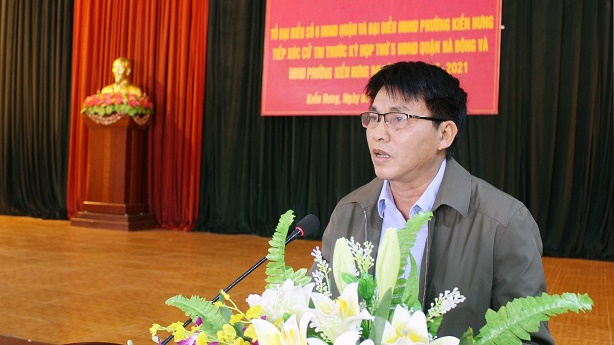 Chủ tịch UBND phường Kiến Hưng - ông Nguyễn Duy Uyển. (Ảnh: Bùi Ngân/Vov.vn)