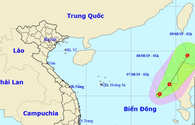 Áp thấp nhiệt đới giật cấp 8 trên biển Đông, cách Hoàng Sa 570 km