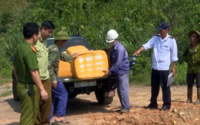 Lào Cai: Tiêu hủy số lượng lớn hàng đông lạnh không rõ nguồn gốc