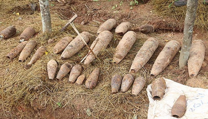 Nhiều đầu đạn nguy hiểm được đối tượng Nguyễn Đăng Thảo cất giấu trong vườn nhà