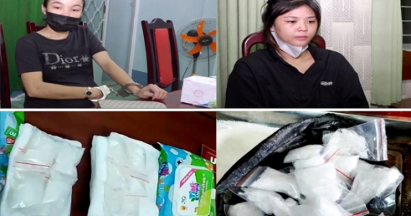 An Giang: Hai phụ nữ mang thai vận chuyển trên 370g ma túy
