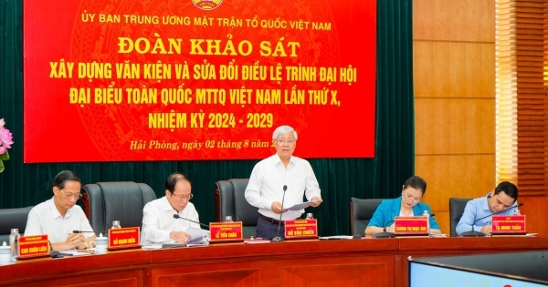 Đoàn khảo sát của Ủy ban Trung ương MTTQ Việt Nam làm việc với Hải Phòng