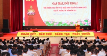 Thường trực Tỉnh ủy Nghệ An gặp mặt, đối thoại với hơn 1000 cán bộ chủ chốt cấp xã