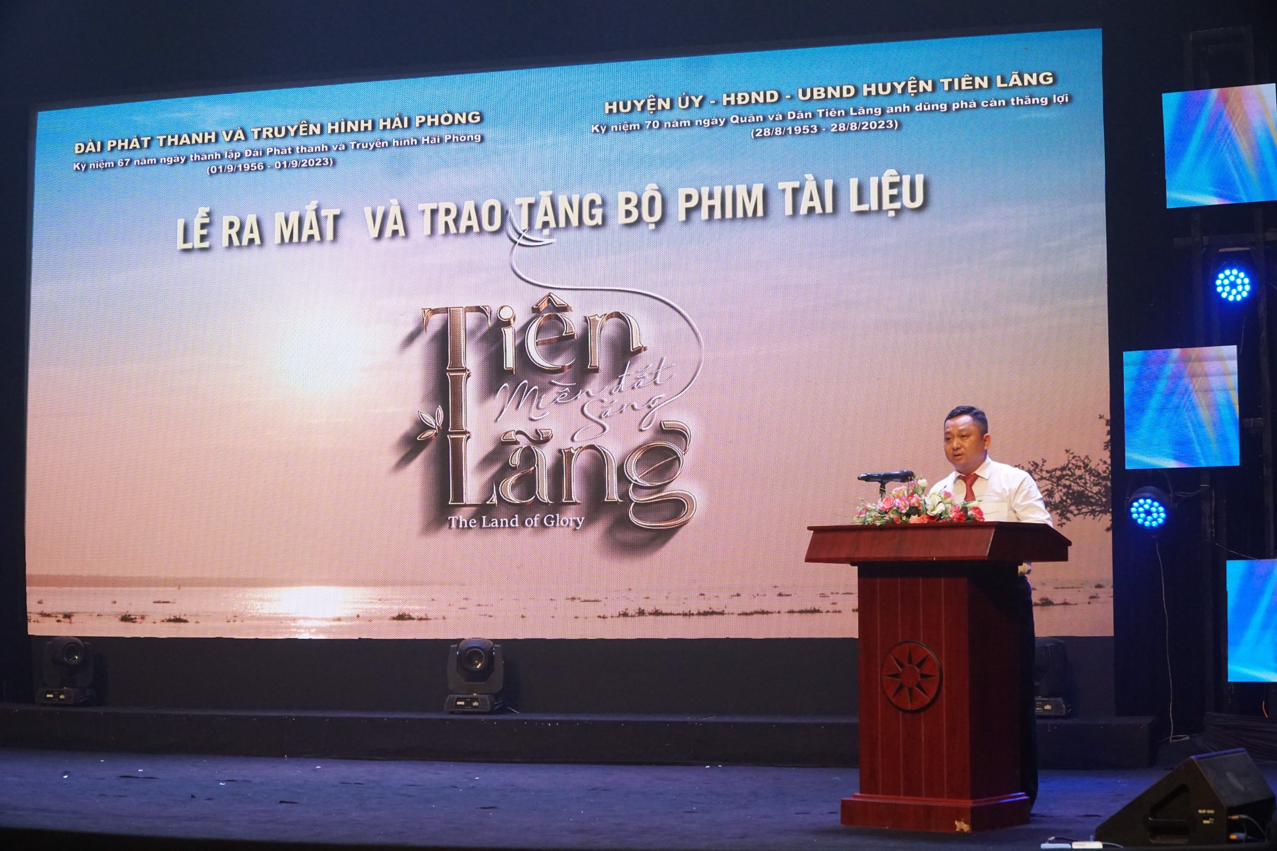 ông Lương Hải Âu, Giám đốc Đài PTTT Hải Phòng phát biểu tại buổi lễ.