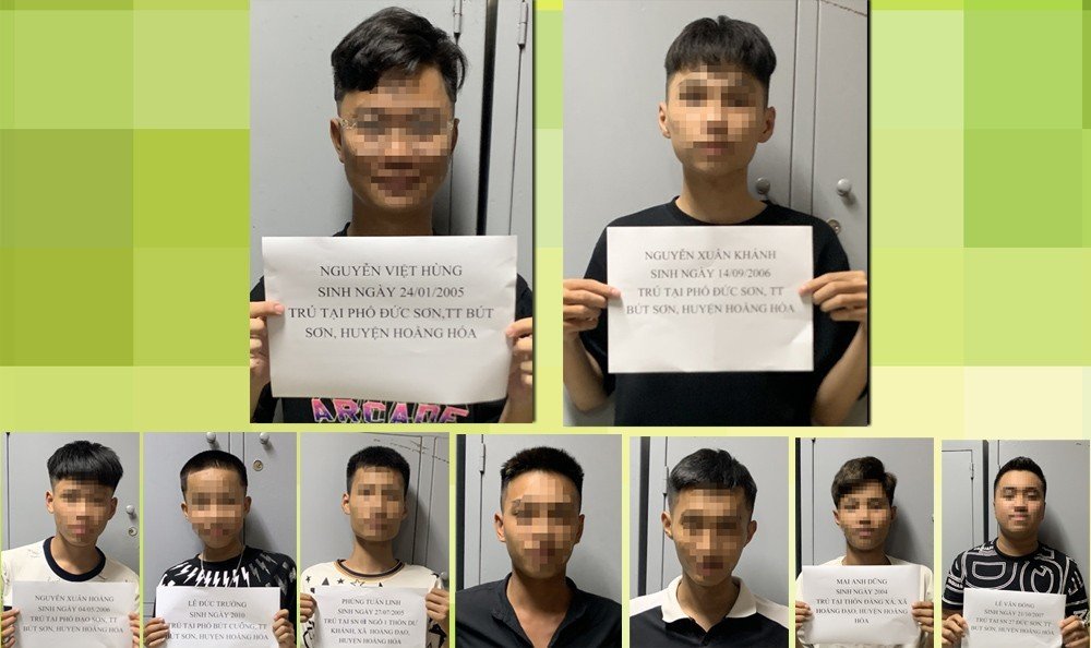 2 đối tượng Nguyễn Xuân Khánh, Nguyễn Việt Hùng và nhóm thanh, thiếu niên gây rối trật tự công cộng