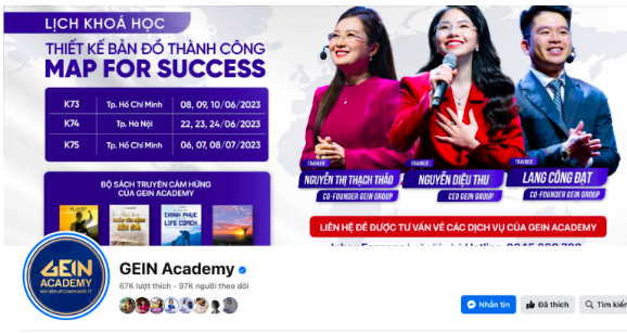 Fanpage chính thức của GEIN Academy (Có tích xanh)