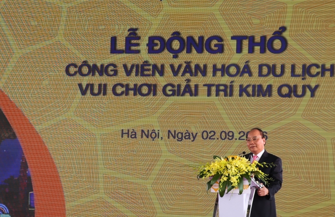 Thủ tướng Ch&iacute;nh phủ Nguyễn Xu&acirc;n Ph&uacute;c ph&aacute;t biểu tại buổi lễ.
