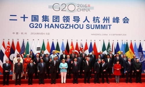 C&aacute;c nh&agrave; l&atilde;nh đạo thế giới tham dự Hội nghị thượng đỉnh G20 ở Trung Quốc. (Ảnh: Reuters)