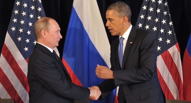 Tổng thống Mỹ Barack Obama v&agrave; Tổng thống Nga Putin tại G20. (Ảnh: Reuters)