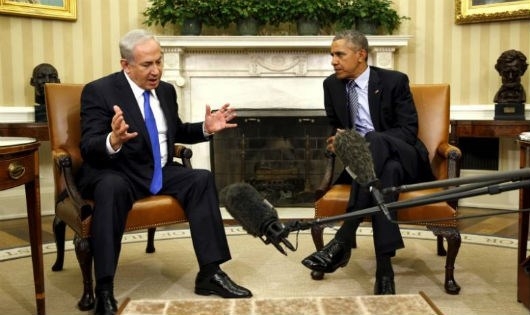 Thủ tướng Israel Benjamin Netanyahu v&agrave; Tổng thống Mỹ Barack Obama trong một cuộc gặp tại Washington năm 2015. (Ảnh: Reuters)