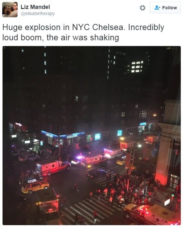 &nbsp;Vụ nổ g&acirc;y chấn động New York. (Ảnh: Twitter)