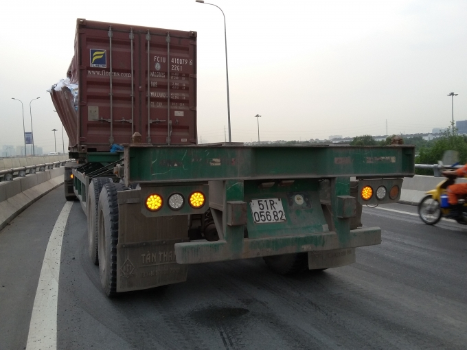 Chiếc container tại hiện trường.