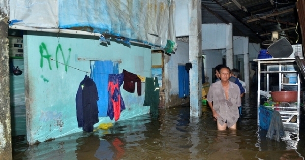 Dân ra gầm cầu ngủ vì nhà ngập nước gần 1m