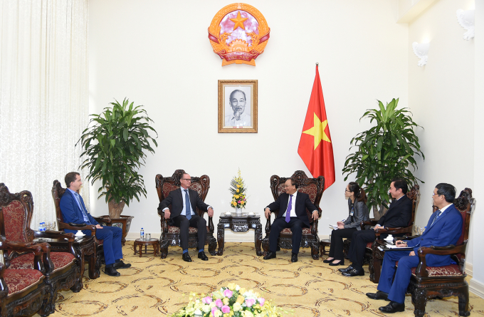 Thủ tướng Nguyễn Xu&acirc;n Ph&uacute;c tiếp Đại sứ &Aacute;o.