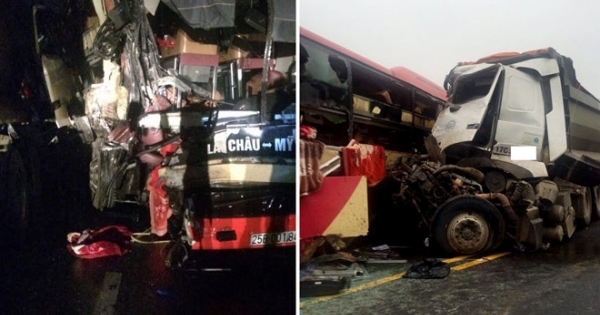 Yên Bái: Xe khách giường nằm đấu đầu xe tải, 8 người bị thương