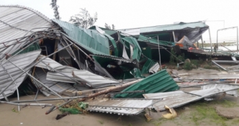 Nghệ An: Hàng quán, cây cối bị gãy đổ sau khi bão số 10 quần thảo nhiều giờ