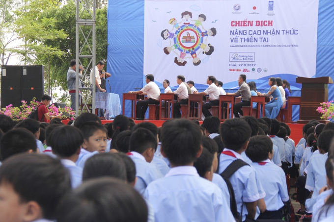 Buổi diễn tập diễn ra tại Trường THSC Ph&uacute; Mậu (Thừa Thi&ecirc;n - Huế).