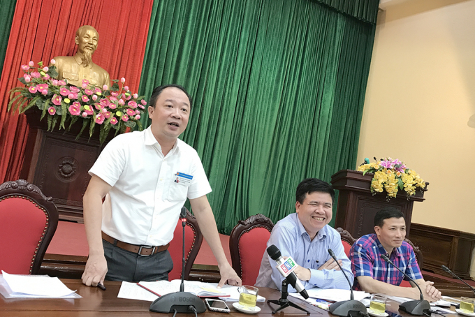 &Ocirc;ng Nguyễn L&ecirc; Ho&agrave;ng - Ph&oacute; Chủ tịch UBND quận T&acirc;y Hồ ph&aacute;t biểu tại hội nghị.