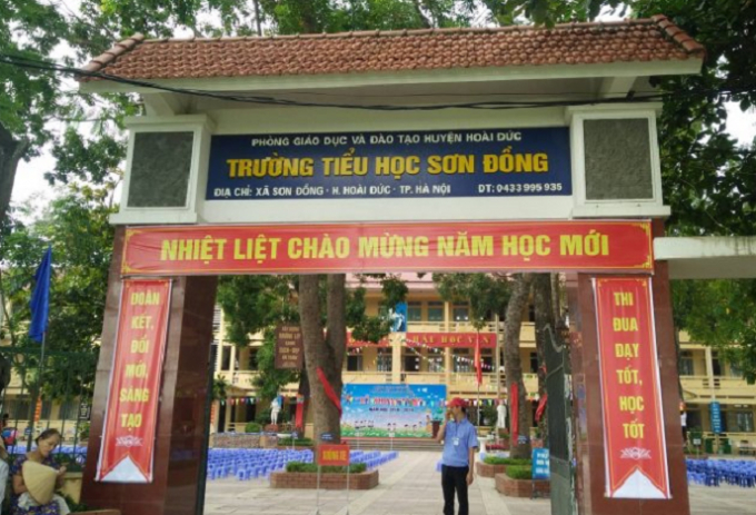 Trường Tiểu học Sơn Đồng nơi xảy ra sự việc.