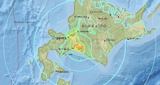 Trận động đất xảy ra tr&ecirc;n đảo Hokkaido của Nhật Bản. (Ảnh: USGS)