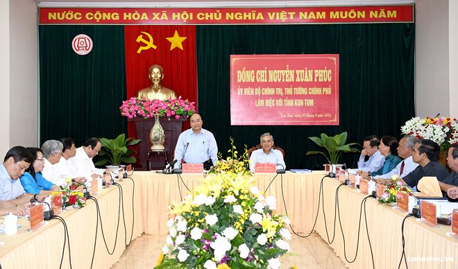 Thủ tướng nhận định Kon Tum c&oacute; nhiều tiềm năng, lợi thế.