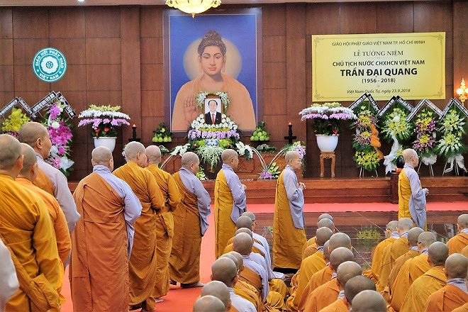 TP HCM: Hơn 500 tăng ni, phật tử tưởng niệm cố Chủ tịch nước Trần Đại Quang