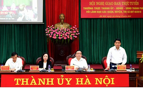 Chủ tịch UBND th&agrave;nh phố H&agrave; Nội Nguyễn Đức Chung ph&aacute;t biểu tại phi&ecirc;n họp.