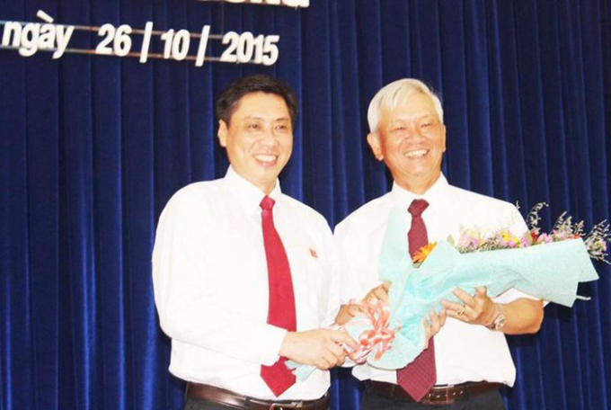 Ông Lê Đức Vinh, Chủ tịch UBND tỉnh Khánh Hòa (trái) và ông Nguyễn Chiến Thắng, cựu Chủ tịch UBND tỉnh Khánh Hòa. Ảnh: TL