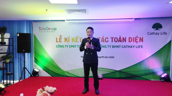 Ông Đỗ Xuân Quế - Chủ tịch HĐQT công ty Tido Group phát biểu tại buổi lễ.