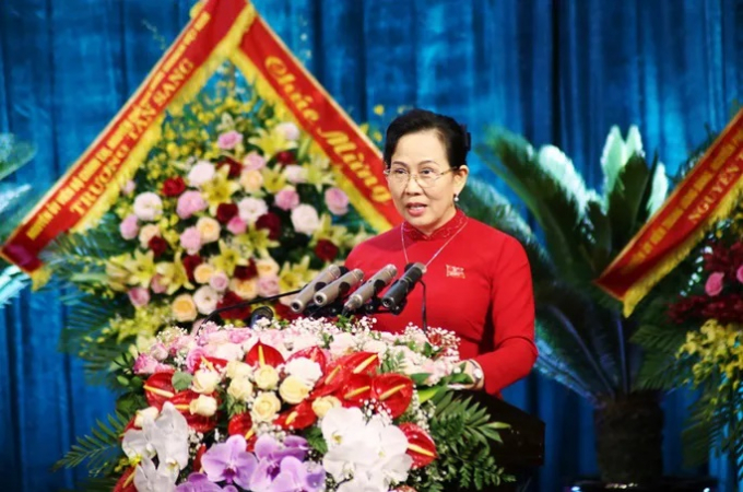 Bà Lê Thị Thủy, Ủy viên Trung ương Đảng, Bí thư Tỉnh ủy Hà Nam nhiệm kỳ 2015-2020 tái đắc cử Bí thư Tỉnh ủy Hà Nam khóa XX nhiệm kỳ 2020-2025