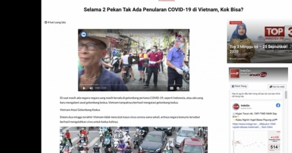 Báo chí Indonesia ca ngợi Việt Nam xử lý làn sóng Covid-19 thứ 2 và phục hồi kinh tế