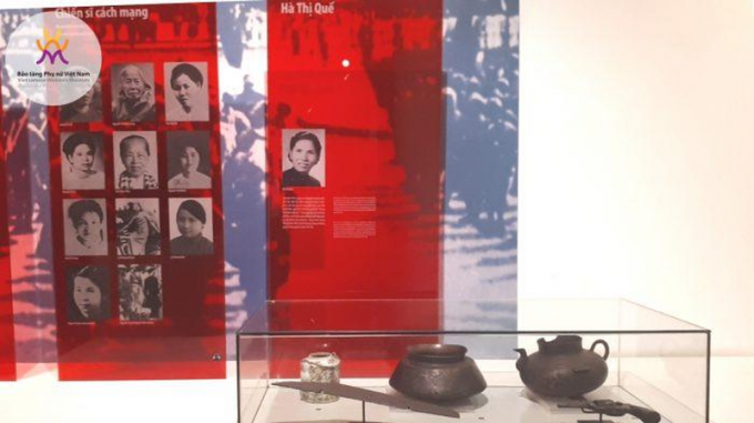 Khu vực trưng bày về bà Hà Thị Quế tại Bảo tàng Phụ nữ Việt Nam.