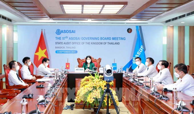 Đoàn đại biểu Kiểm toán Việt Nam dự Cuộc họp Ban điều hành Tổ chức các cơ quan Kiểm toán Tối cao châu Á lần thứ 58 tại ASOSAI 15. Ảnh: Phương Hoa - TTXVN