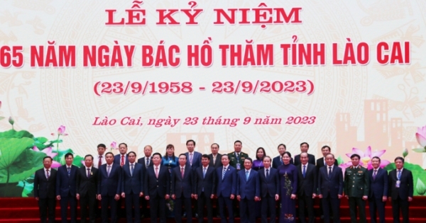 Chủ tịch nước Võ Văn Thưởng dự Lễ kỷ niệm 65 năm Bác Hồ về thăm Lào Cai