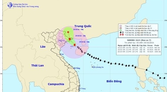 Tin bão số 7 Sarika mới nhất: Bão tấn công trực diện Quảng Ninh, Hải Phòng