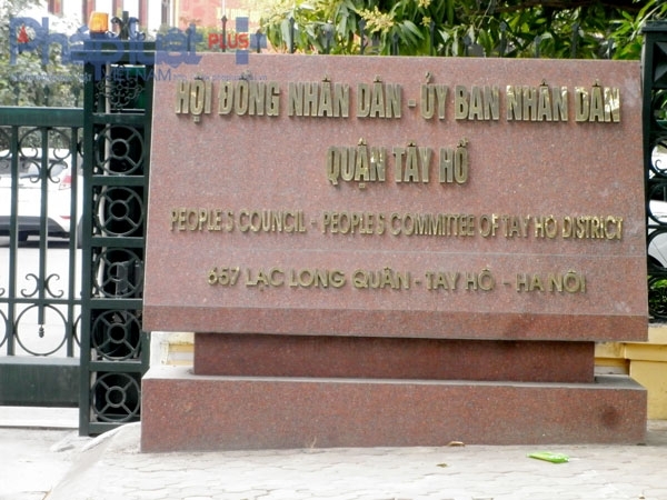 UBND quận T&acirc;y Hồ.