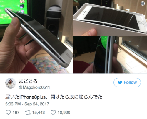 iPhone 8 bị phồng pin tại Nhật Bản khi chủ nh&acirc;n của n&oacute; vừa mở hộp.