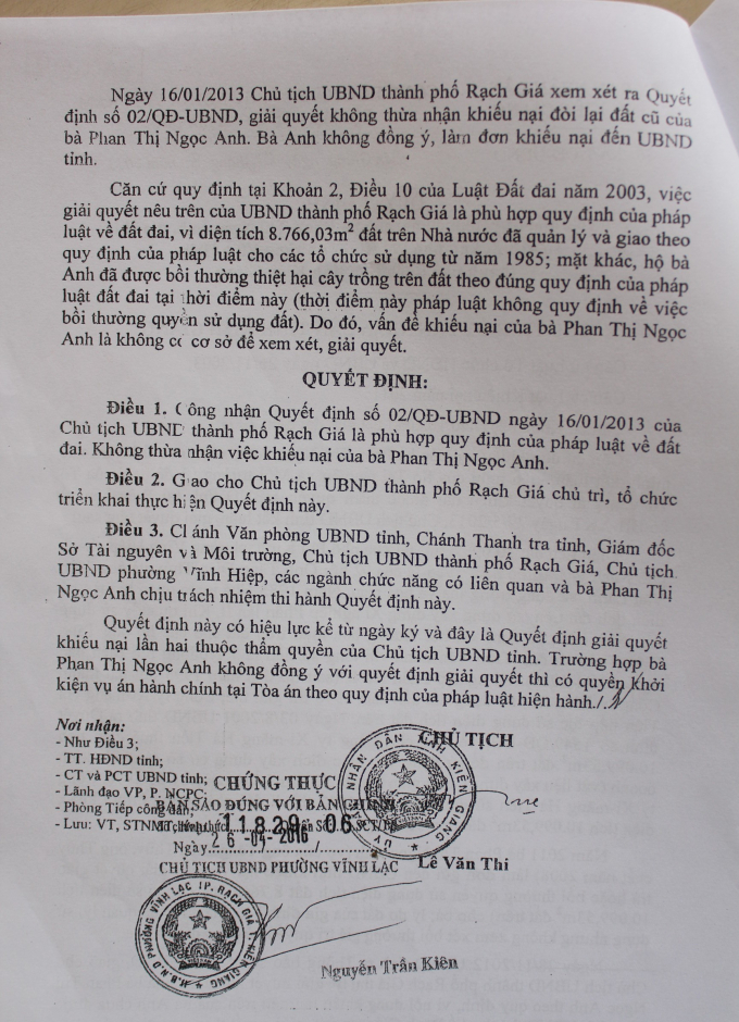 Quyết định số 1904/QĐ-UBND ng&agrave;y 2/8/2013 của UBND tỉnh Ki&ecirc;n Giang.