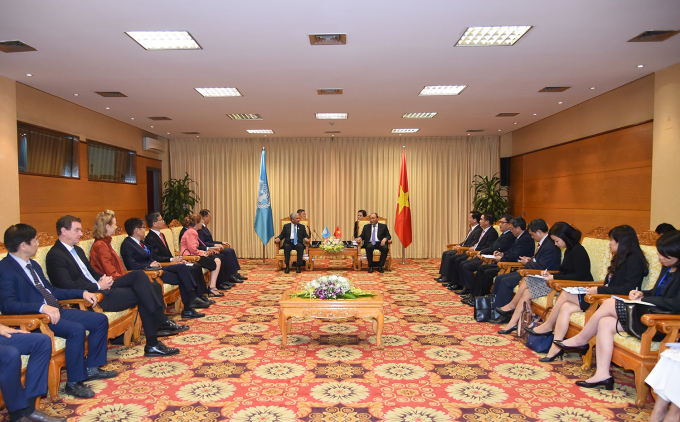 Thủ tướng Nguyễn Xu&acirc;n Ph&uacute;c tiếp Trưởng đại diện c&aacute;c tổ chức Li&ecirc;n hợp quốc tại Việt Nam.